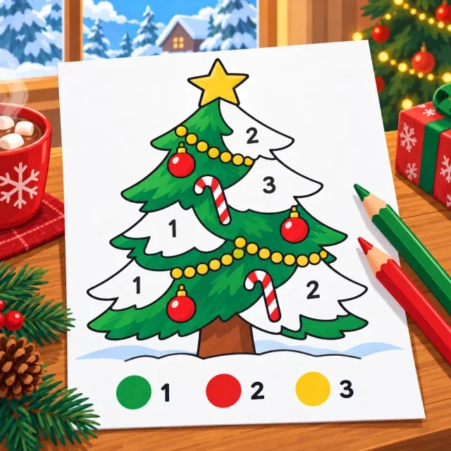 Colorear por números Navidad