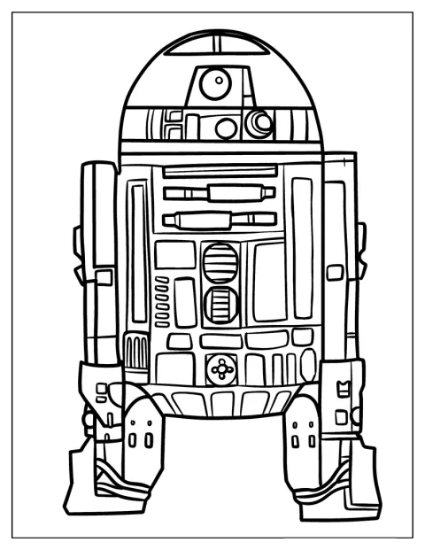 R2-D2 Coloring Page For Kids
