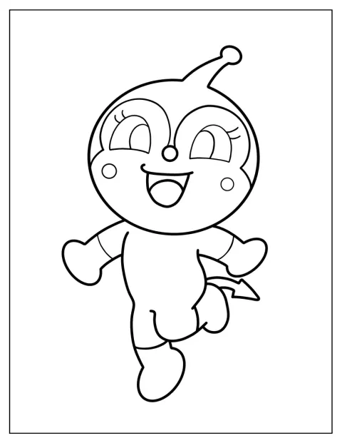 Anpanman Coloring Page Of Simple Dokinchan For Preschoolers