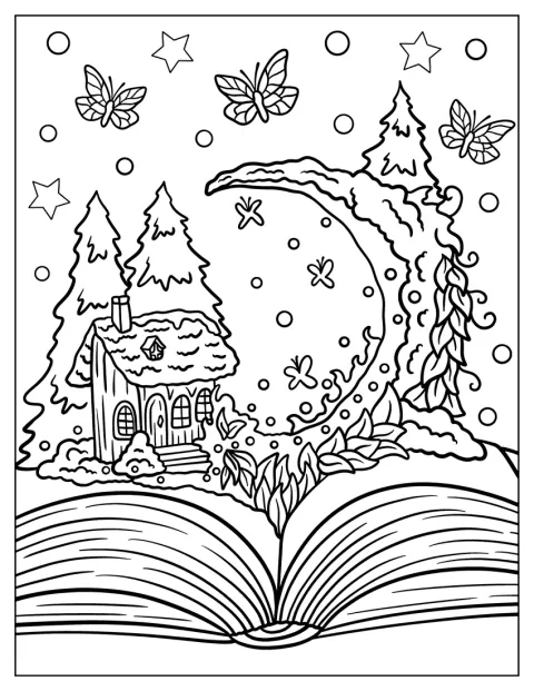 Fantasy Cottage And Vegetation From A Book