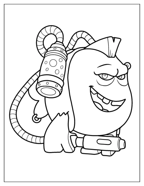 Sid Fishy, de Bubble Guppies, aparece en una pose divertida.