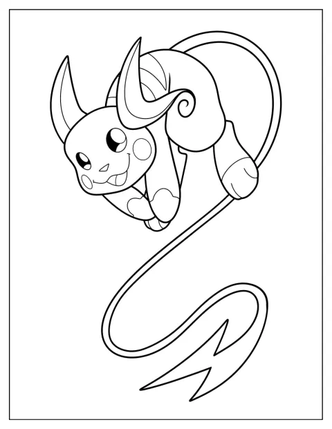 Raichu se chystá zaútočit pomocí ocasu.