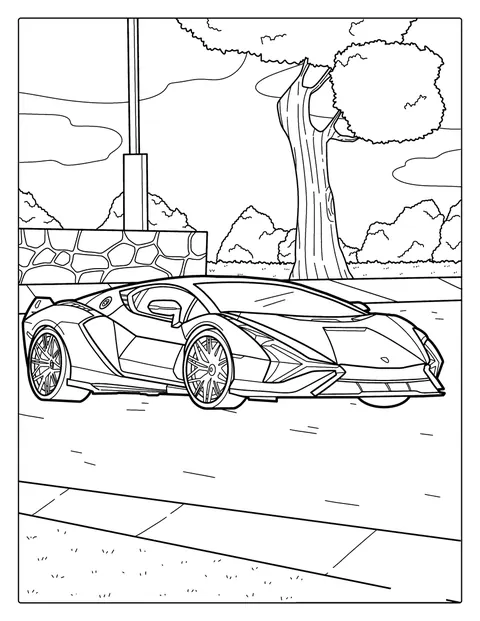 Közelről látható egy Lamborghini Aventador részletes karosszériája.