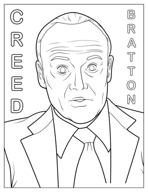 The Office Coloring Page Startled Creed Bratton