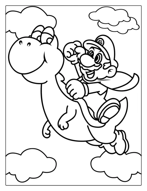 Yoshi und Mario erleben gemeinsam ein Abenteuer.