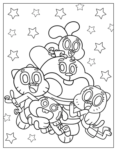 ガムボールが、かわいらしいカートゥーン風の姿で描かれています。