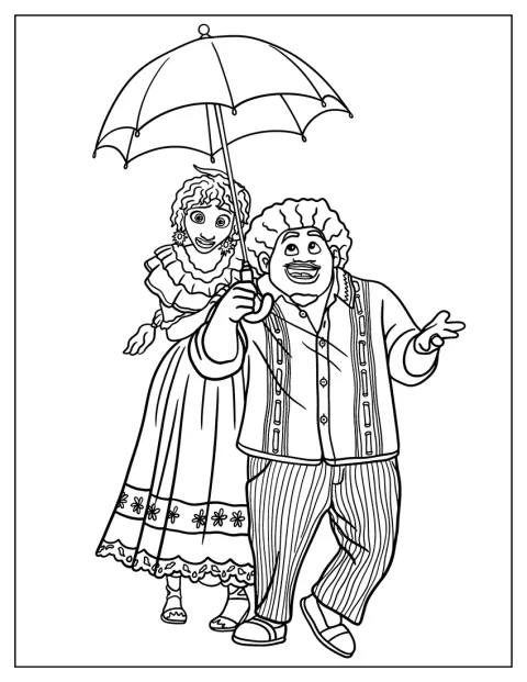 Pepa y Félix Madrigal aparecen juntos en un dibujo detallado.