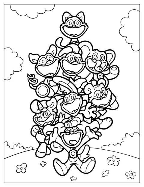 Os Smiling Critters aparecem juntos, com expressões sorridentes.
