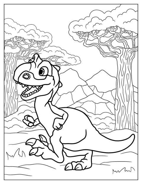 Shelly, a bebé dinossauro da Era do Gelo, está de pé.