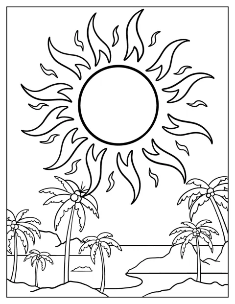 太陽の光が、広がる海の水面を照らしています。
