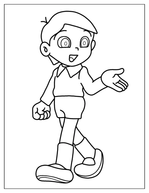 出木杉英才の姿をシンプルな線で描いています。