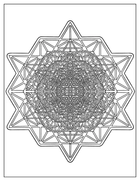 Flere stjerner med indviklede geometriske mønstre står samlet.