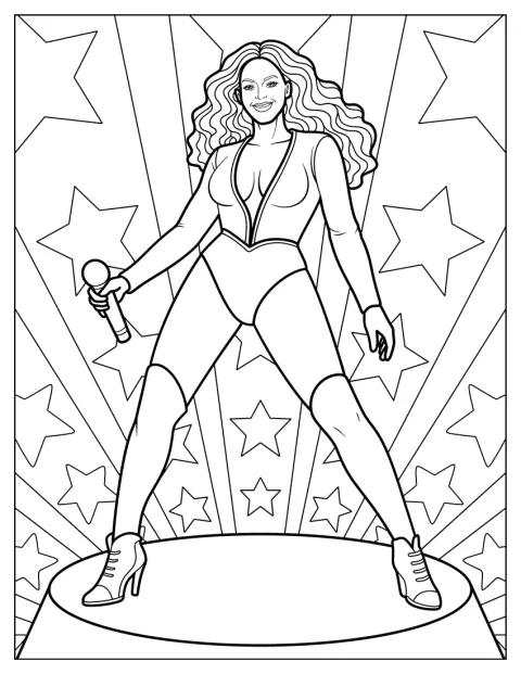 En justaucorps, Beyoncé se produit sur scène sous des lumières rayonnantes.