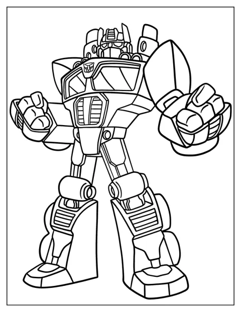 Optimus Prime står i robotform från Rescue Bots.