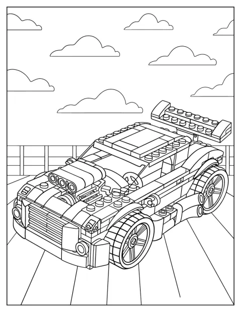 Un’auto da corsa LEGO Creator è pronta a partire.