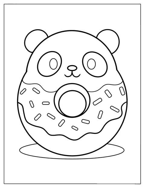 Een donut met pandaoren en een schattig gezichtje ligt klaar als traktatie.