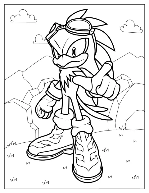 Jet the Hawk aparece de pie con su pose característica.