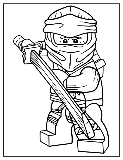 Jay Walker stă în ținuta sa de ninja, redat doar prin contur.