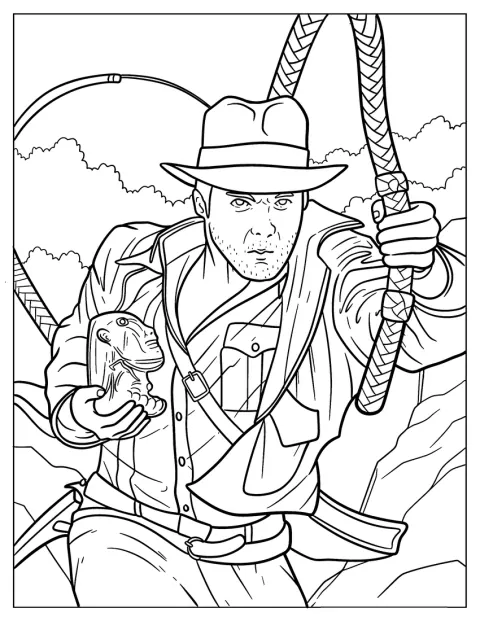 Mit einem Artefakt in der Hand läuft Indiana Jones davon.
