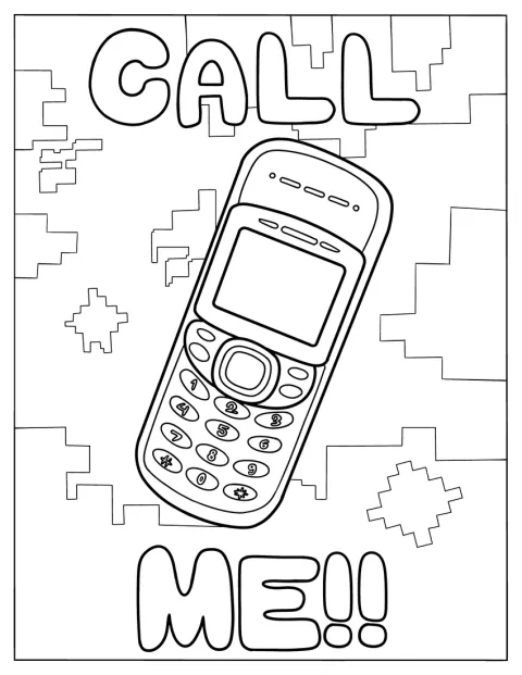 En Nokia-mobiltelefon står foran en baggrund med pixelmønster.