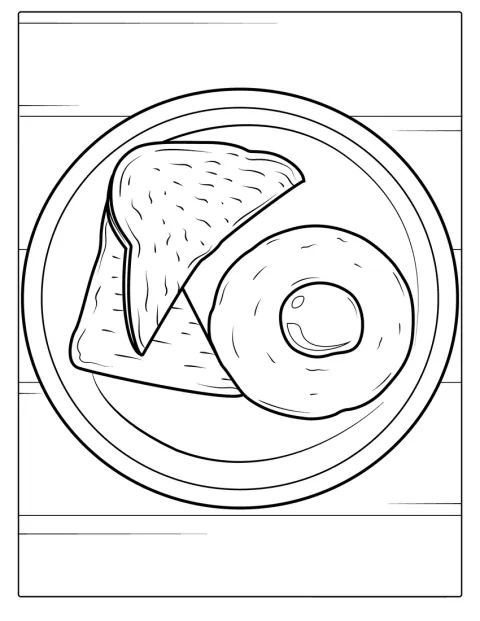 Unos huevos reposan sobre una tostada.