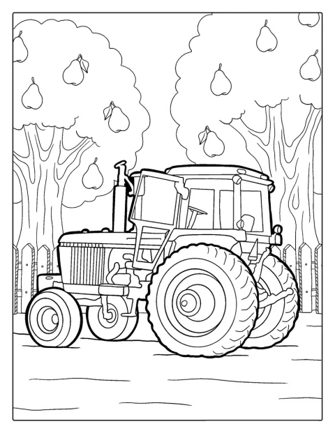 Un tractor John Deere está estacionado en medio de un campo.