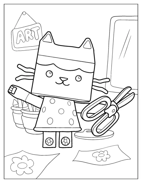 ベビーボックスが紙に絵を描いています。