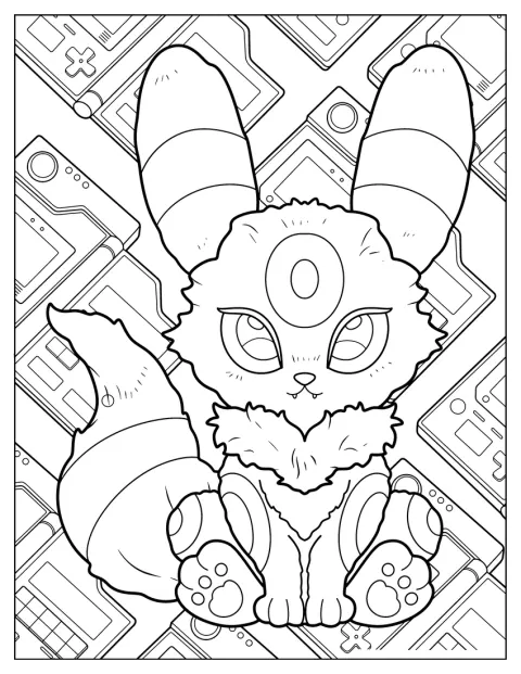 Noctali est représenté en version chibi avec de petites proportions adorables.