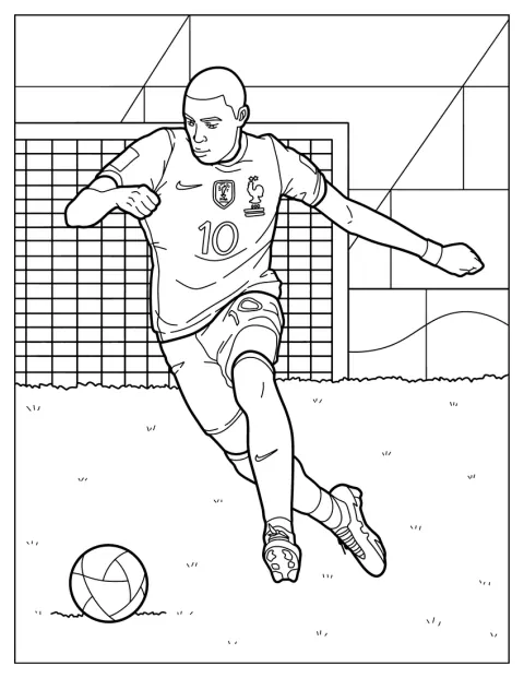 Kylian Mbappé spelar fotboll och jagar bollen på planen.