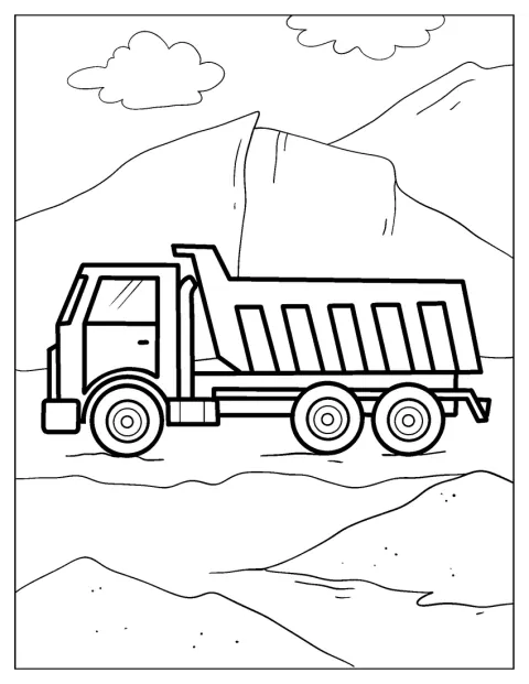 Un camion-benne aux lignes épurées est vu de côté.