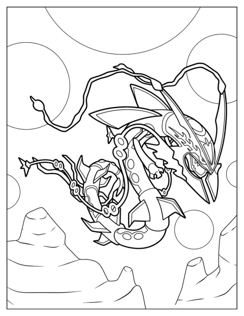 Rayquaza kiitää taivaalla.