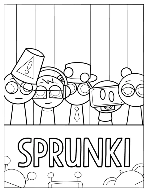 Brud, Oren, Sky, Garnold y Black acompañan al logo de Sprunki.