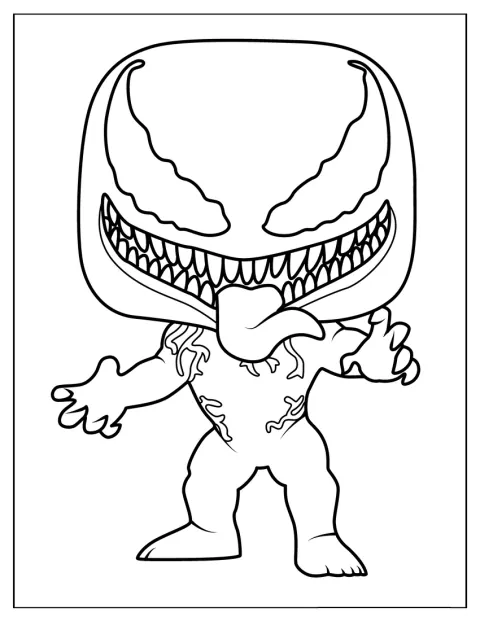 Venom ist als Funko-Pop-Figur mit großem Kopf dargestellt.