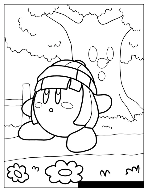 Min Min Kirby și Whispy Woods apar împreună.