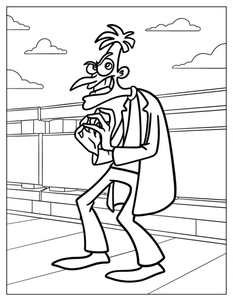 Phineas And Ferb Coloring Page Of Dr. Heinz Doofenshmirtz