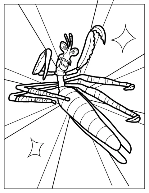 Um louva-a-deus assume uma pose pronta para lutar.