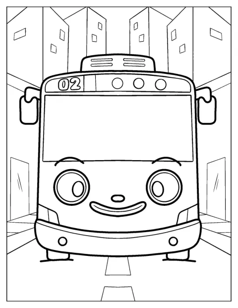 Lani-bussen smiler, mens hun holder på vejen.