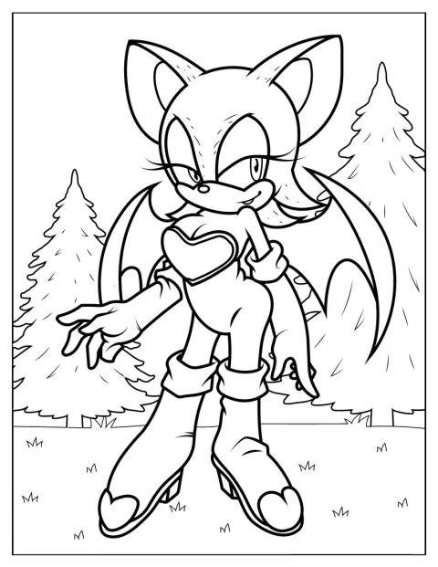 Rouge the Bat pozuje w uroczym stylu kawaii.