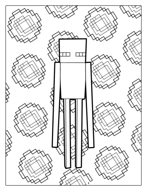 L’Enderman di Minecraft è raffigurato nella sua caratteristica forma alta e slanciata.
