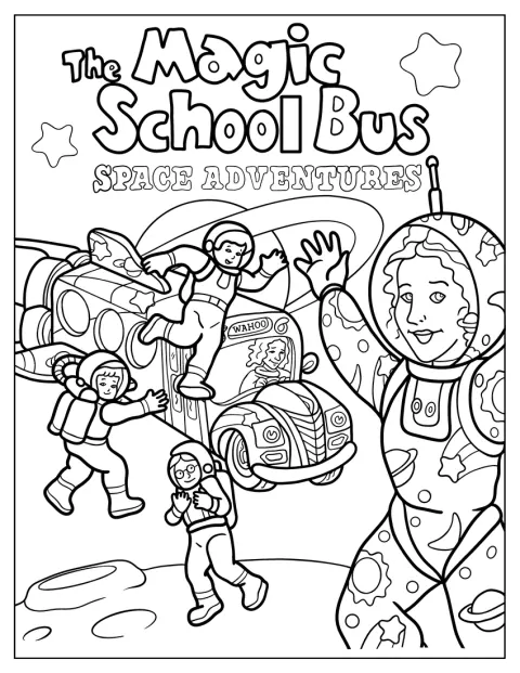 De Magische Schoolbus beleeft een avontuur in de ruimte.