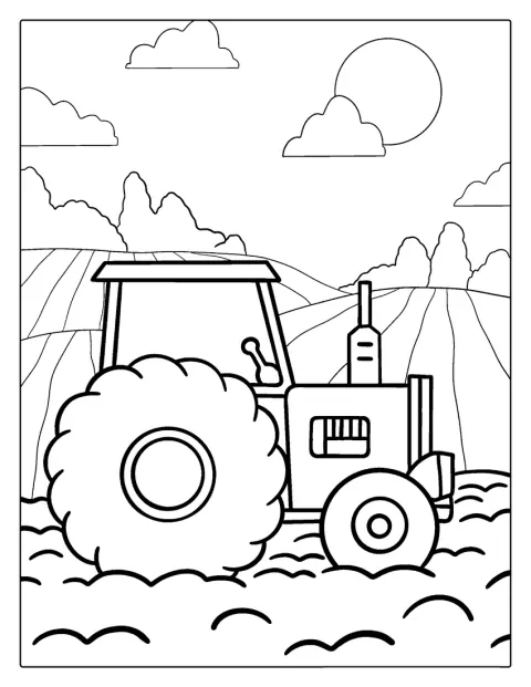 Im schlammigen Boden sind die Räder eines Traktors stecken geblieben.