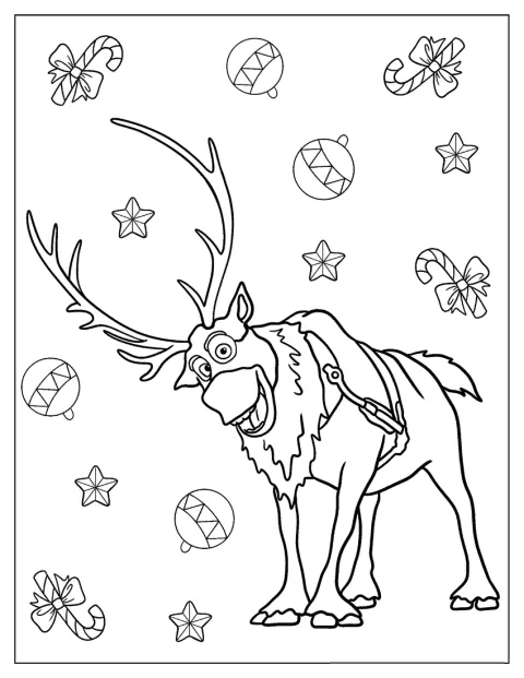 Sven, rensdyret fra Frozen, står klar til jul.
