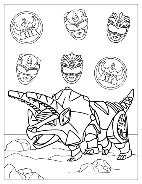 Tricerazord Coloring In For Kids