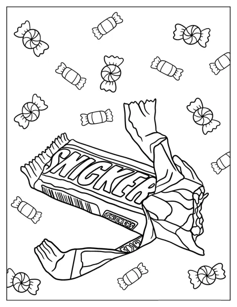 En Snickers-förpackning visar en chokladbit.