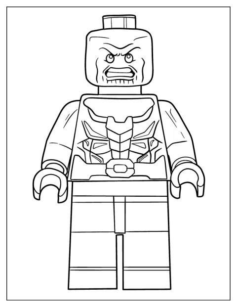 Thanos este reprezentat ca o figurină LEGO.