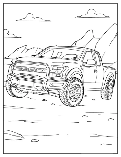 Ford Raptor ajaa kivikkoisessa maastossa.