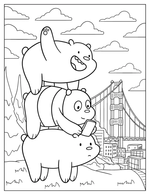 Ted, Po et Paul, les trois ours de We Bare Bears, sont réunis.