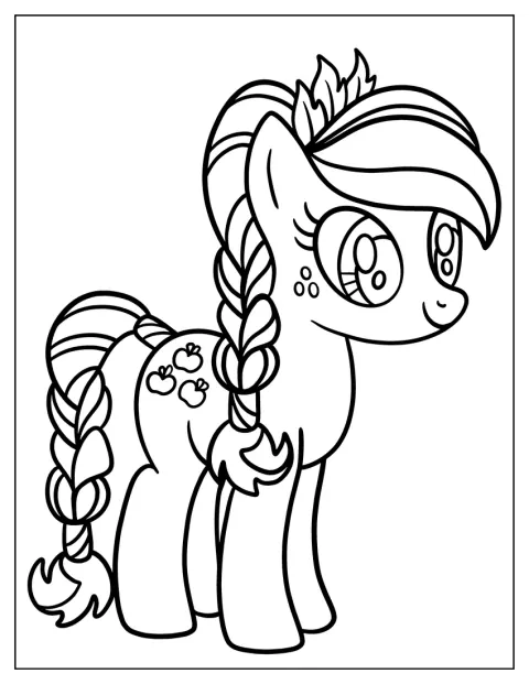 Applejack en version chibi porte ses cheveux en tresses.