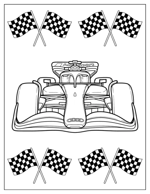 En Audi F1-bil ses framifrån.