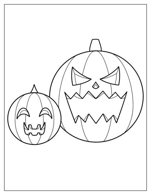 Una zucca mostra occhi e bocca ritagliati nella scorza.